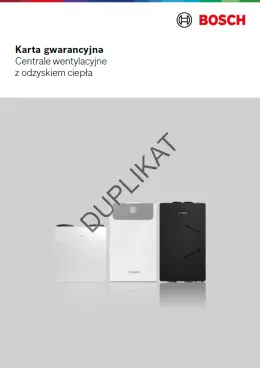 Karta gwarancyjna - centrale wentylacyjne z odzyskiem ciepla
