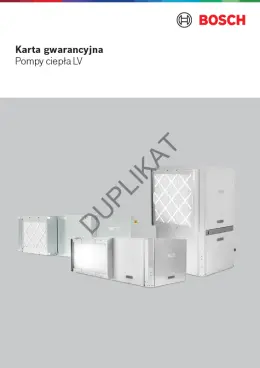Karta gwarancyjna Pompy ciepła LV