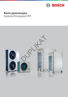 Karta gwarancyjna Systemy klimatyzacji VRF
