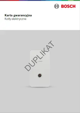 Karta gwarancyjna Kotły elektryczne