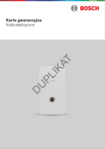 Karta gwarancyjna Kotły elektryczne