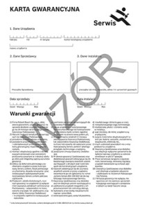 Karta gwarancyjna - kociol konwencjonalny Cerastar Smart