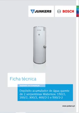 Depósito acumulador de água quente de 2 serpentina Waternox