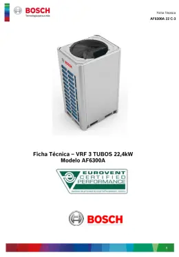 VRF 3 TUBOS 22,4kW Modelo AF6300A