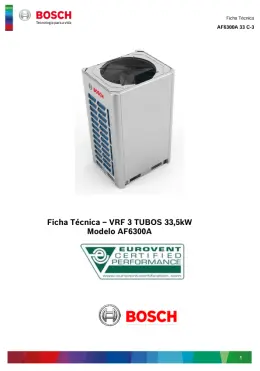 VRF 3 TUBOS 33,5kW Modelo AF6300A