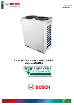 VRF 3 TUBOS 50kW Modelo AF6300A