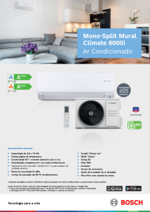 Mono Split Mural Climate 6000i Mono Split Mural Climate 6000i