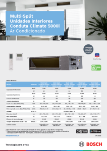 Multi-Split Unidades Interiores Conduta Climate 5000i Multi-Split Unidades Interiores Conduta Climate 5000i