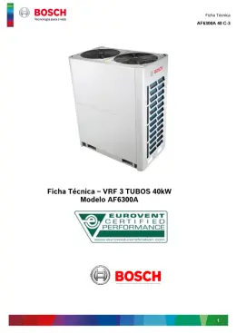 VRF 3 TUBOS 40kW Modelo AF6300A