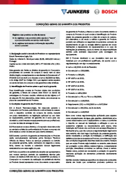 Condições Gerais de Garantia dos Produtos