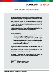 Garantia Produtos Solares Bosch Garantia Produtos Solares Bosch