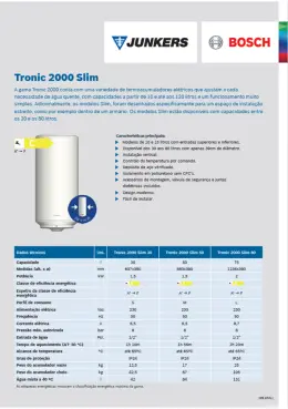 Monofolha de Termoacumulador Tronic 2000 Slim