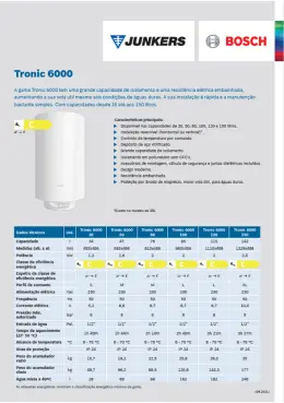 Monofolha de Termoacumulador Tronic 6000