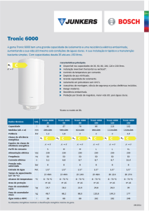 Monofolha de Termoacumulador Tronic 6000