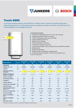 Monofolha de Termoacumulador Tronic 8000