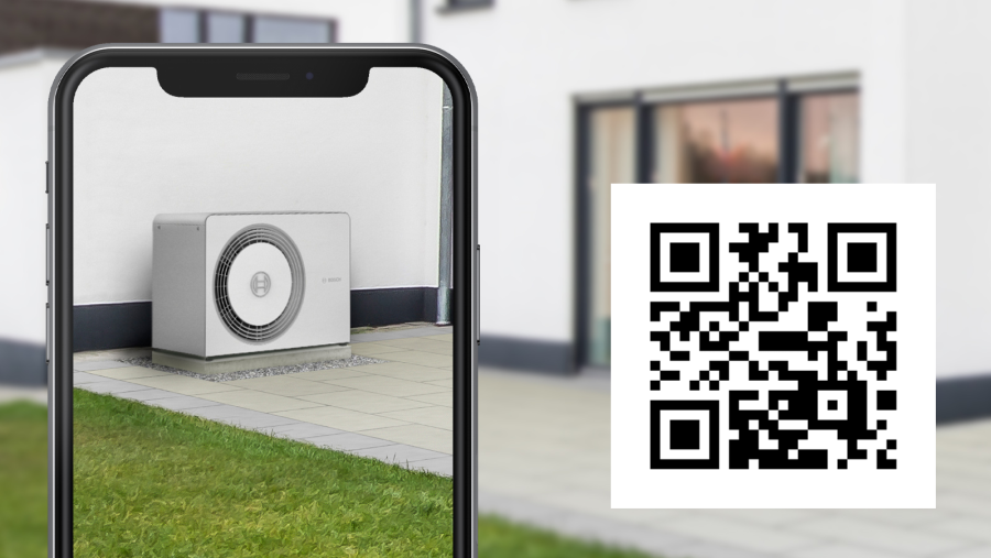 Vizualizează acum în realitate augumentată pompele de căldură Bosch!