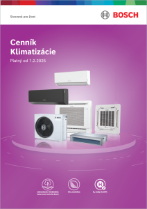 Cenník klimatizačných jednotiek BOSCH 2025 Cenník klimatizačných jednotiek BOSCH 2025