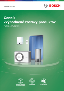 Cenník zostáv tepelnej techniky BOSCH 2025 Cenník zostáv tepelnej techniky BOSCH 2025