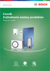 Cenník zostáv tepelnej techniky BOSCH 2026