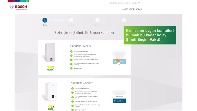 Bosch Kombi Seçim Programı