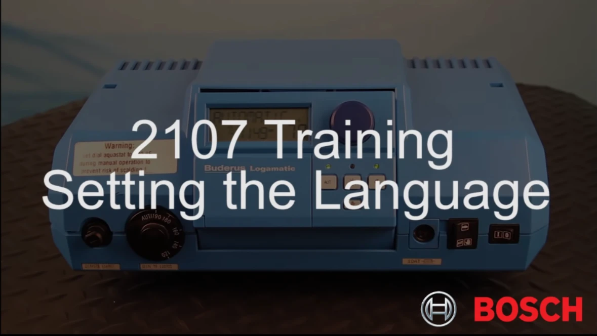 Buderus Logamatic Controls 2107: Setting the Language