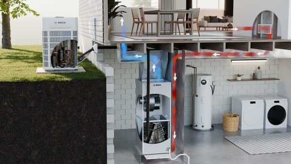 Diagram of air to air heat pump.