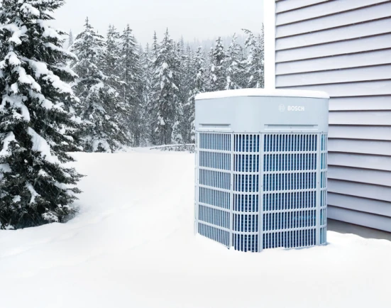 Bosch IDS Ultra condenser outside in snow.
