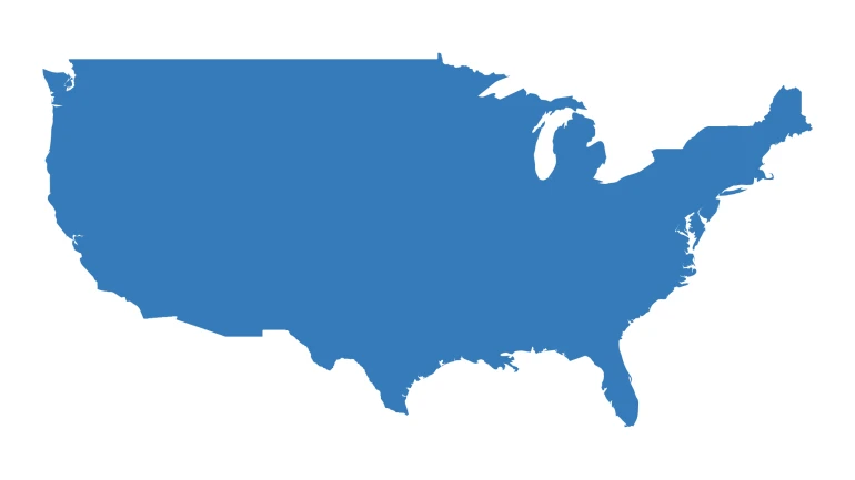 Country outline of the United States