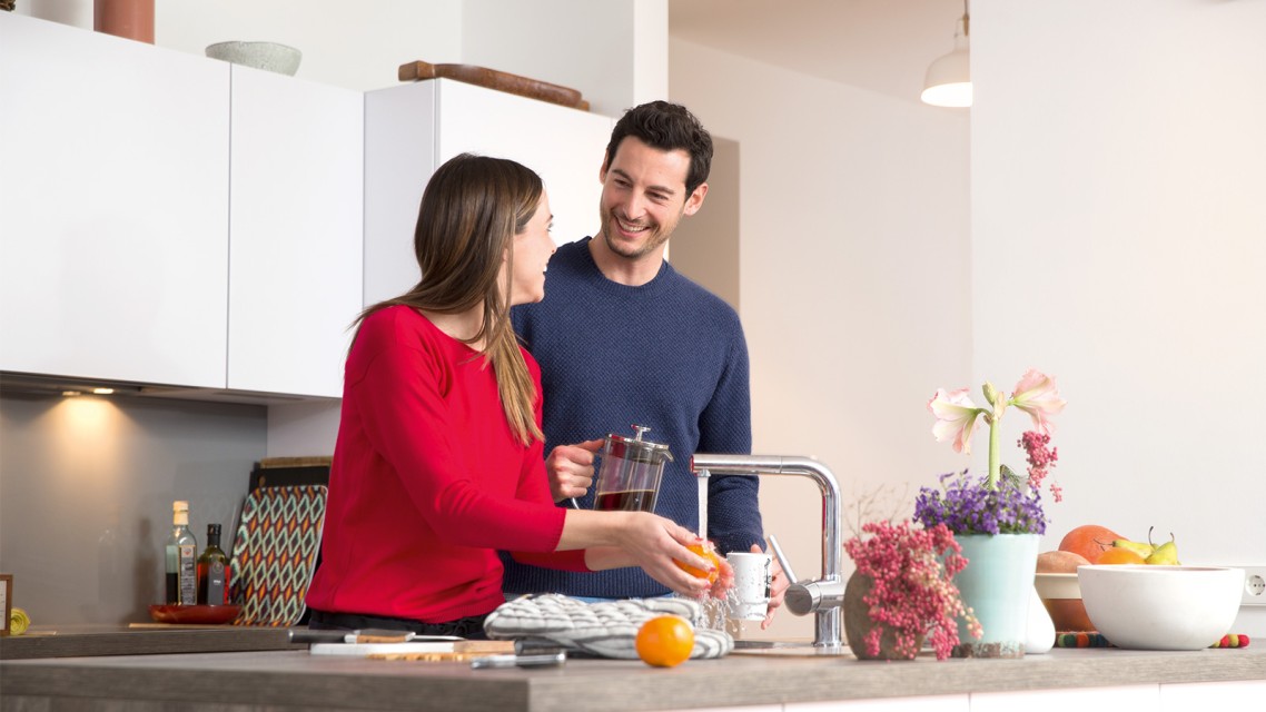 Couple in kitchen