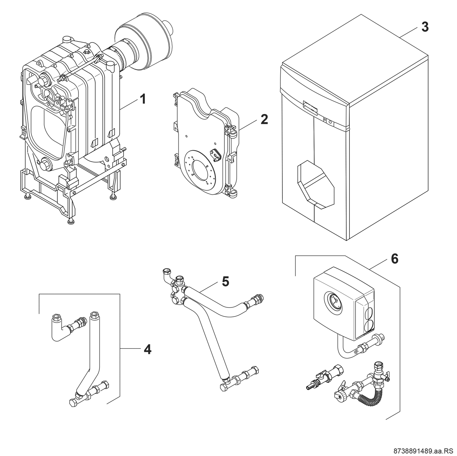 Product Explosion Image for TG12 BE-34, HS3062 RAL9002