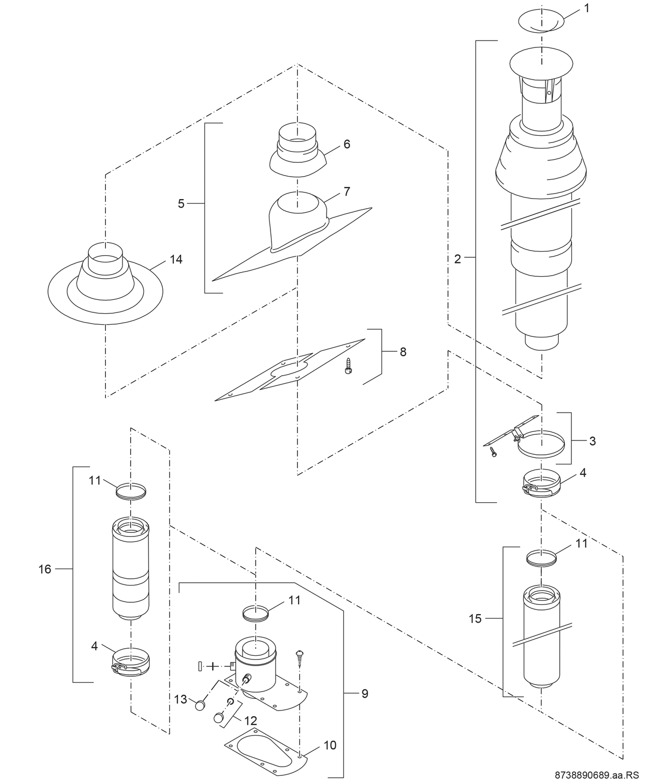 Spare Part Image for Grundbausatz DO DN80/125 GB112/BK11