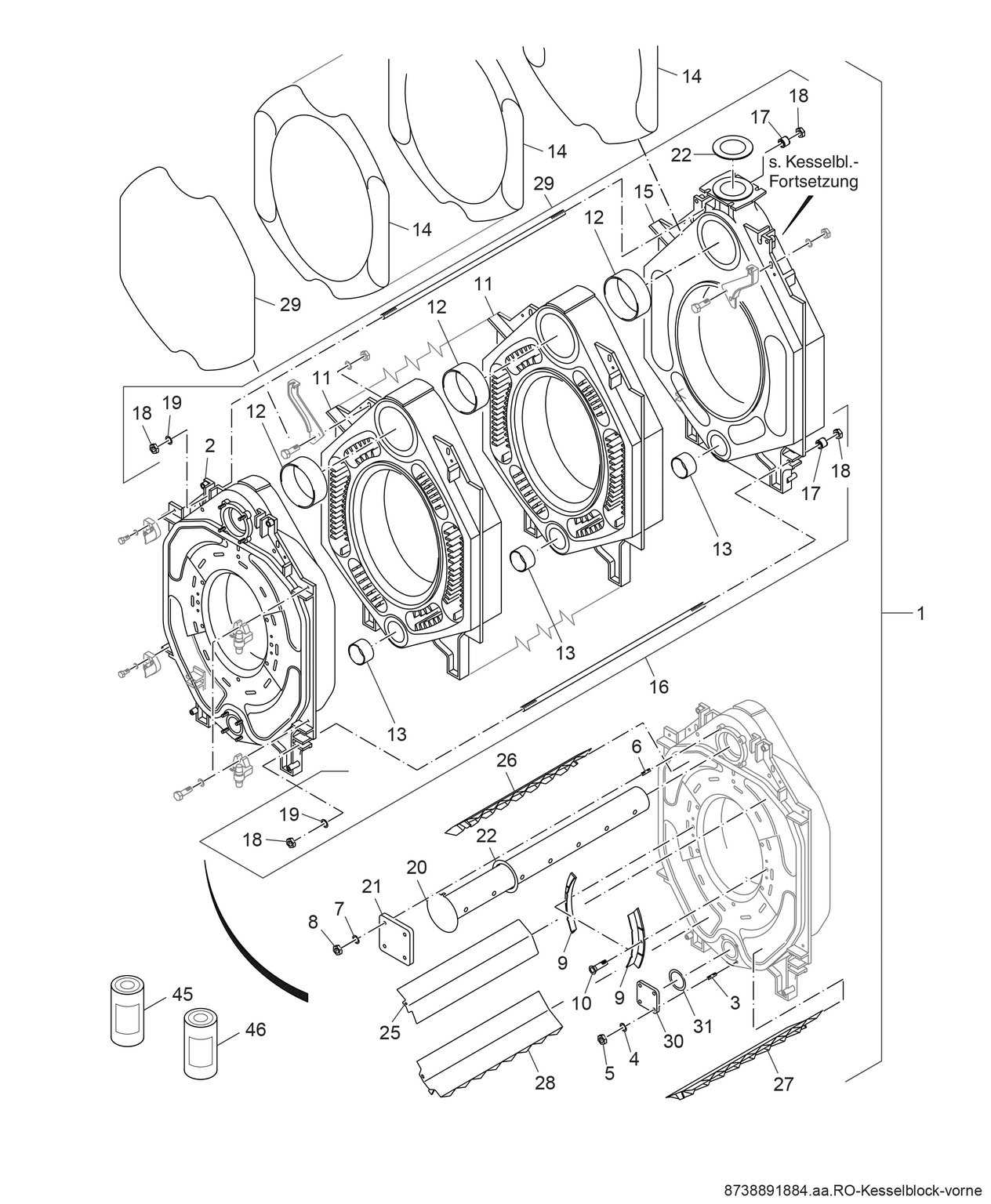 Spare Part Image for Kesseblock vorne