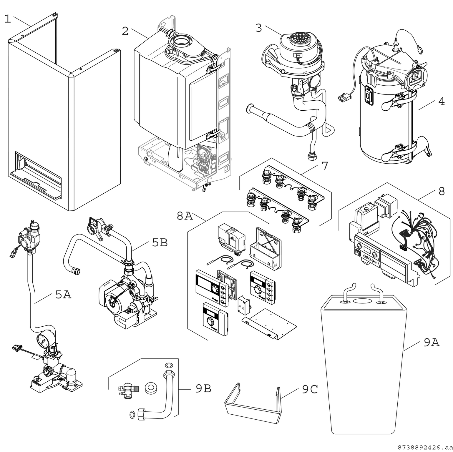 Product Explosion Image for BK 15 WU 24/106
