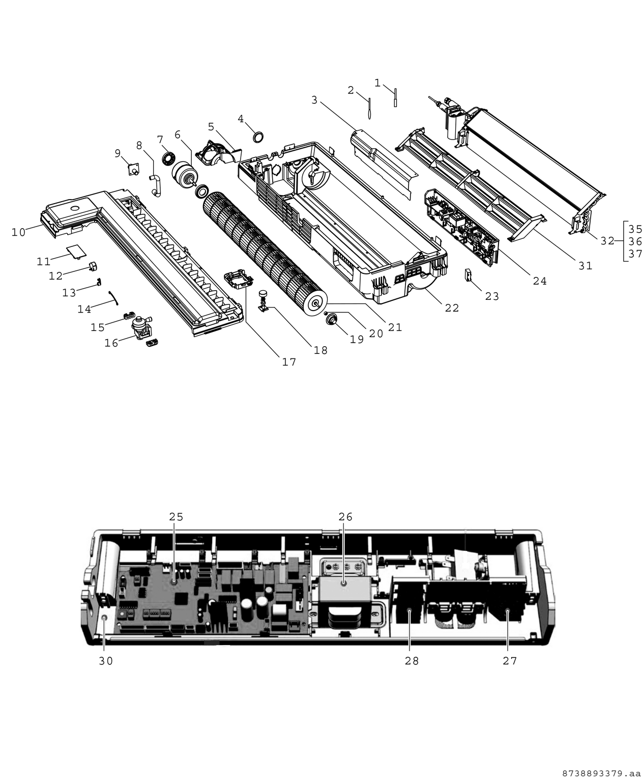 Spare Part Image for C1W45-71-1 1 Way Cassette IDU 4,5-7,1kW