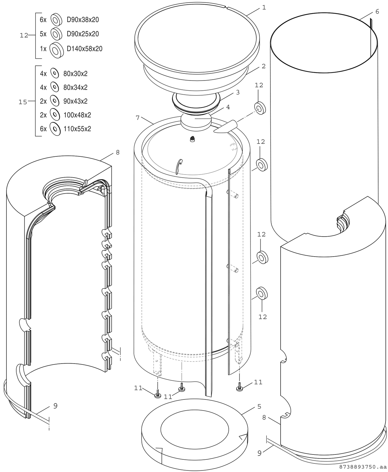 Spare Part Image for Bufferboiler BH 750-6 - 1000-6