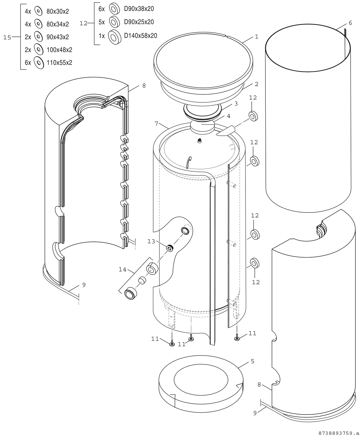Spare Part Image for Ballon tampon B 750-6 ER - 1300-6 ER