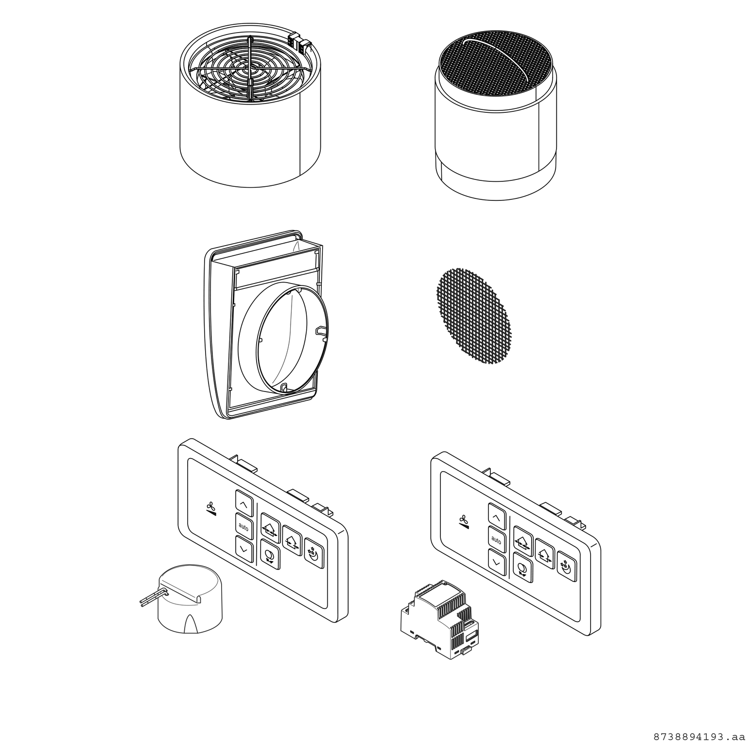 Product Explosion Image for Vent 2000 D