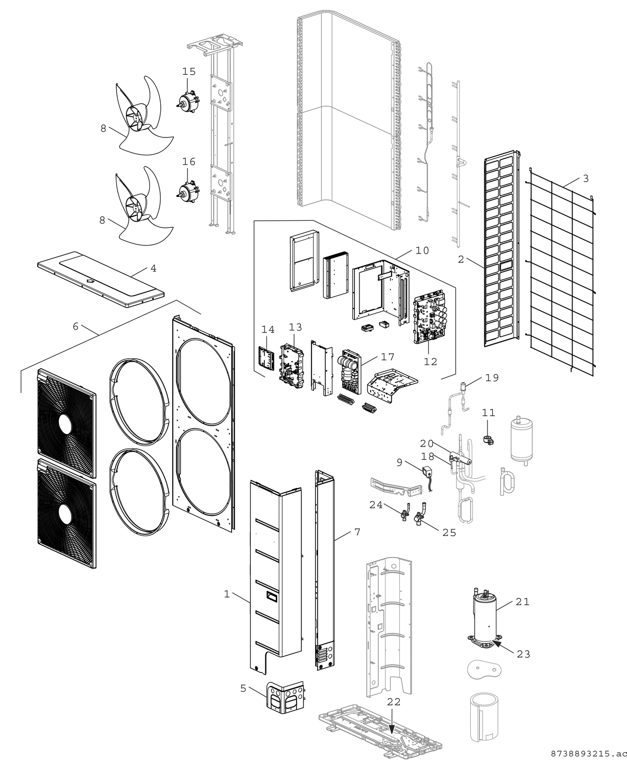 Spare Part Image for ODU Split 11t-15t