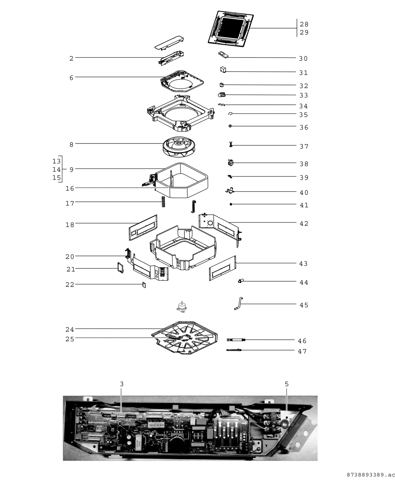 Spare Part Image for C4W28-140-1 4 Way Cassette IDU 2,8-14kW
