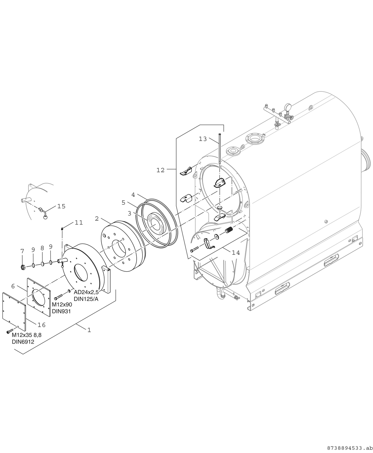Spare Part Image for Brennertür 800-1200kW