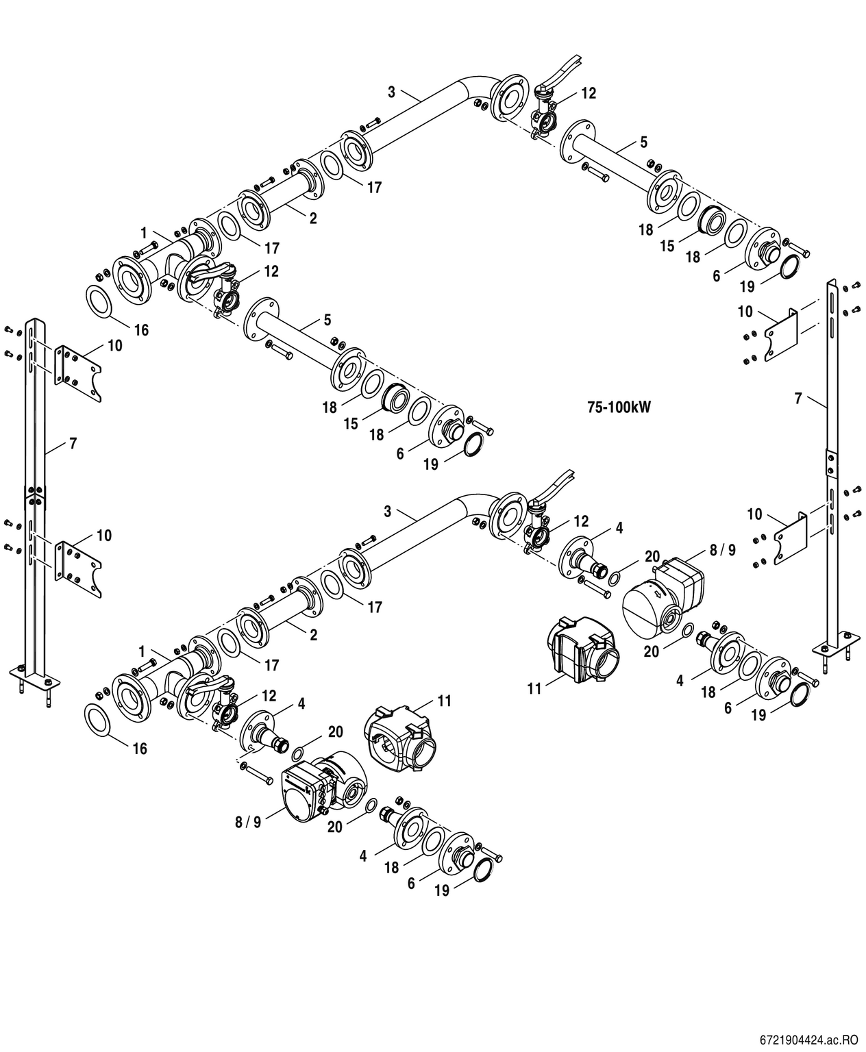 Spare Part Image for KB372 Kaskade 75 - 100kW mit Pumpe